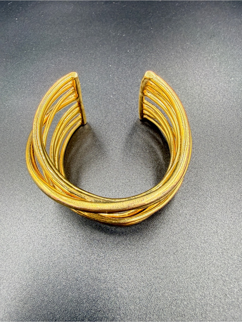 Golden Multi-Strand Open Cuff Bracelet for Women